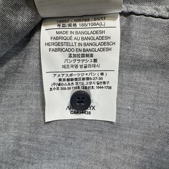 Arc'teryx Shirt Mens Large Gray Short Sleeve Button Up Casual Hiking - Picture 6 of 11